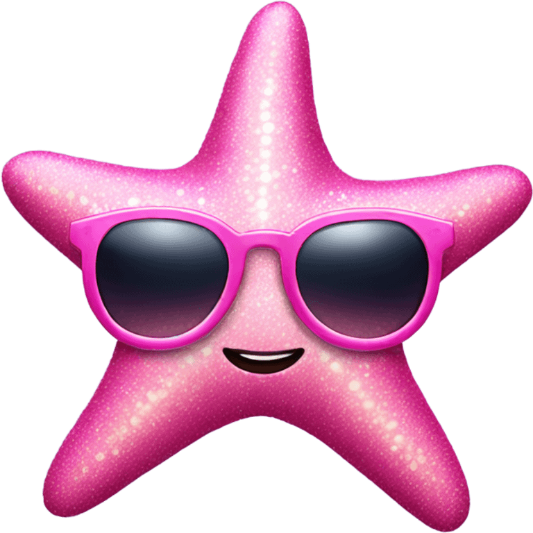 pink glittery starfish with glasses  emoji