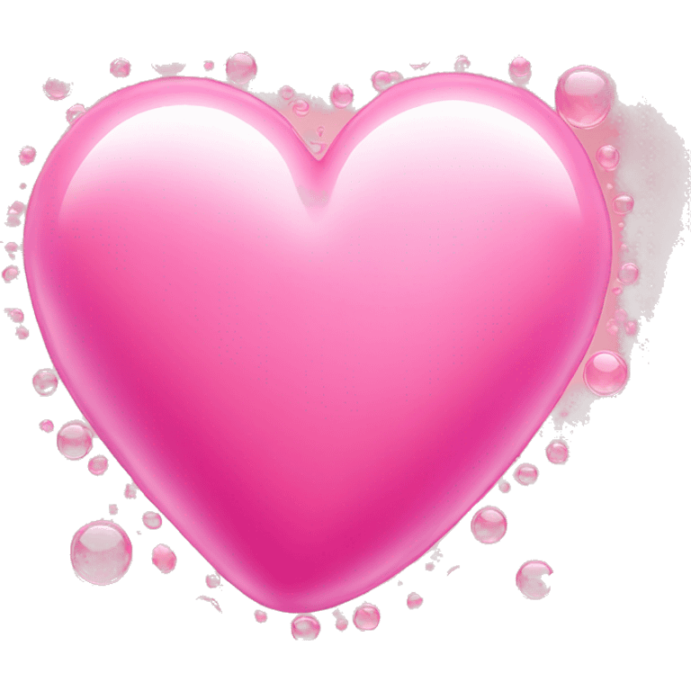 Pink heart with bubbles around it emoji