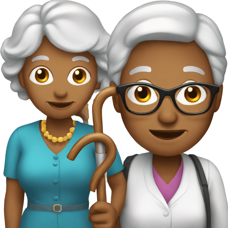 Grandma with a cane emoji