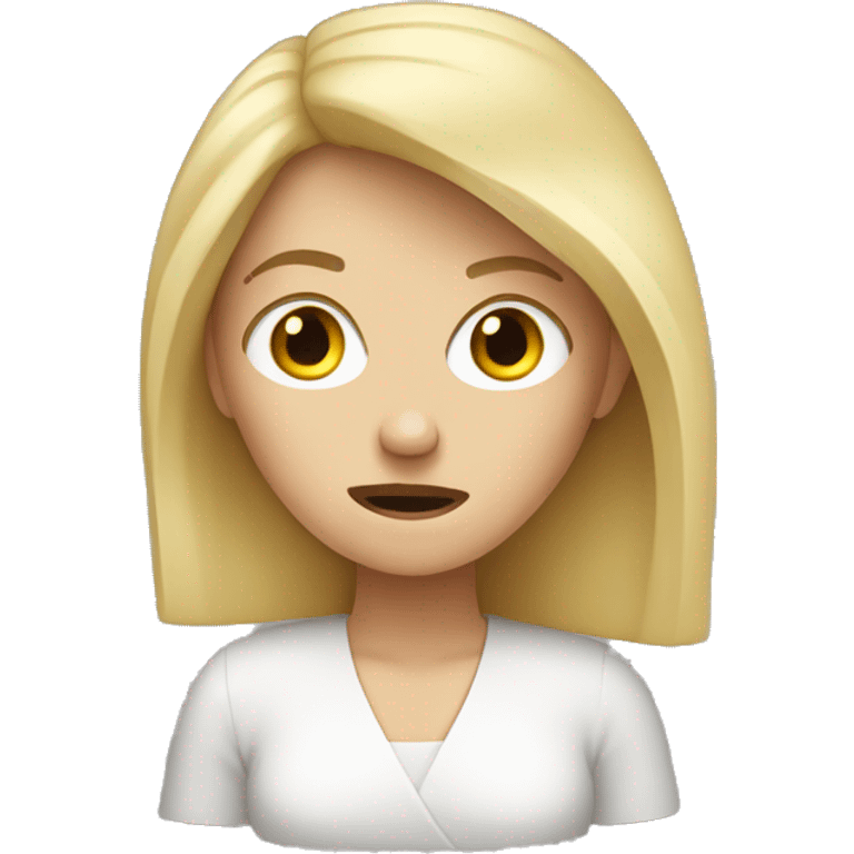 Frustrated white lady with blonde hair emoji