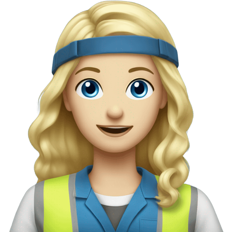 blonde hair blue eyed girl electrician  emoji