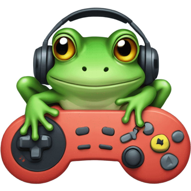 Frog playing Fortnite emoji