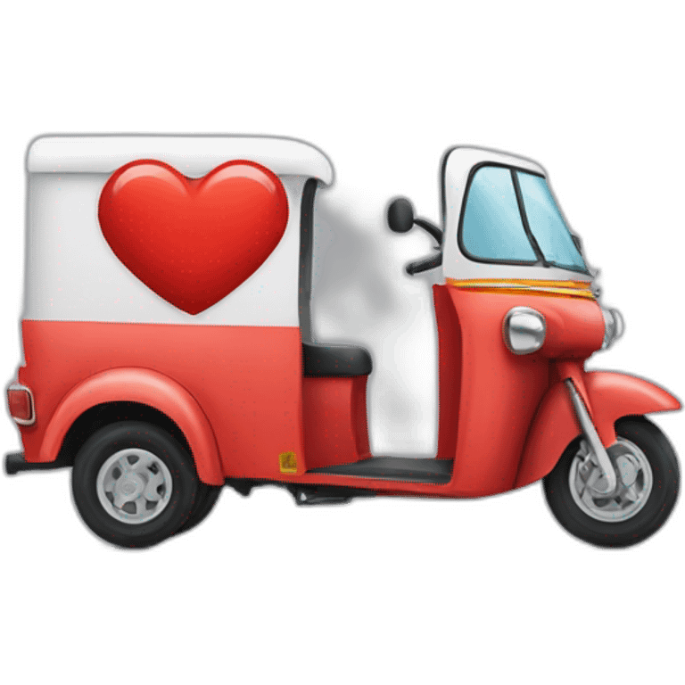 Kindness heart and tuk tuk emoji