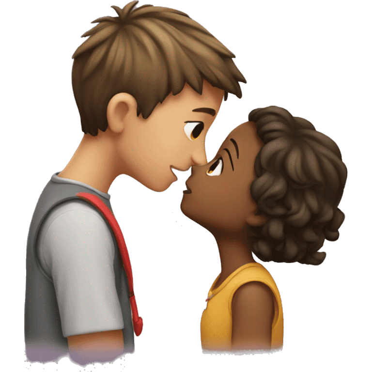 a boy kissing a girl emoji