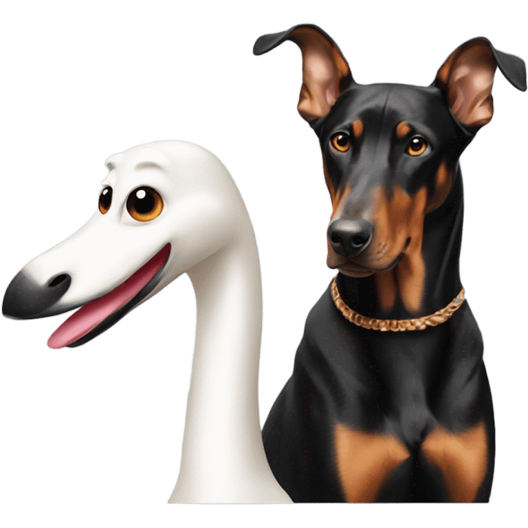 swan and doberman emoji