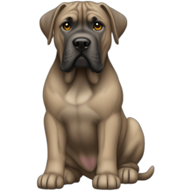 dog Cane Corso color fawn full body emoji