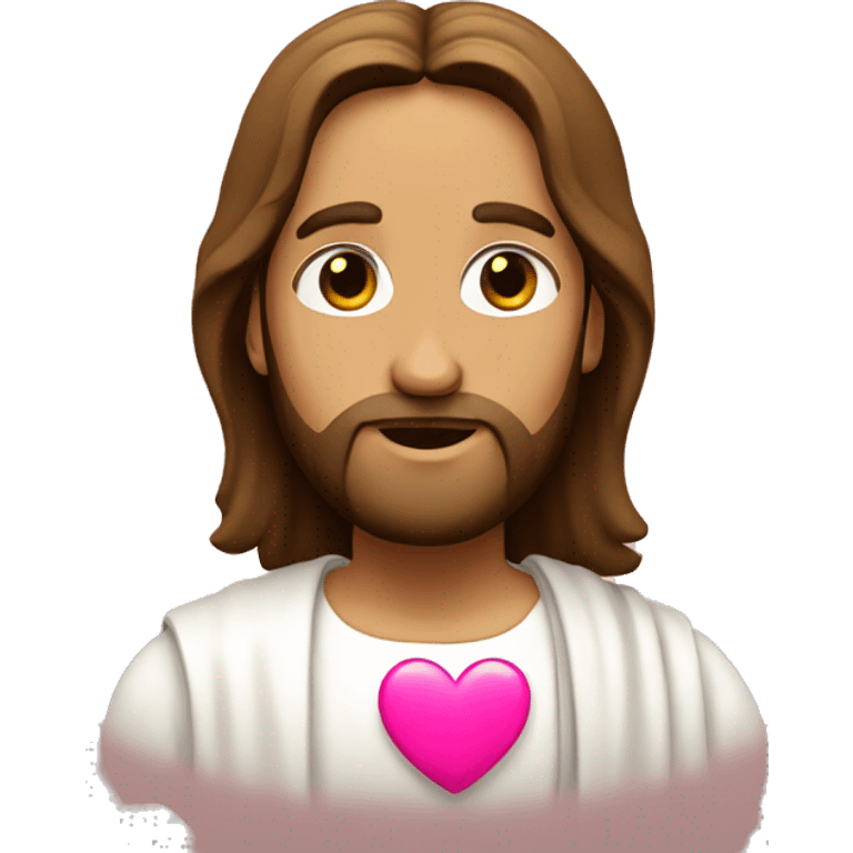 Jesus with pink heart emoji