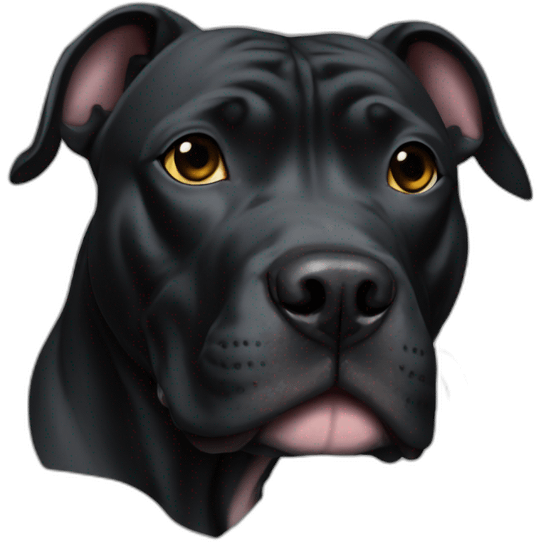 all black pitbull with crooked ears emoji