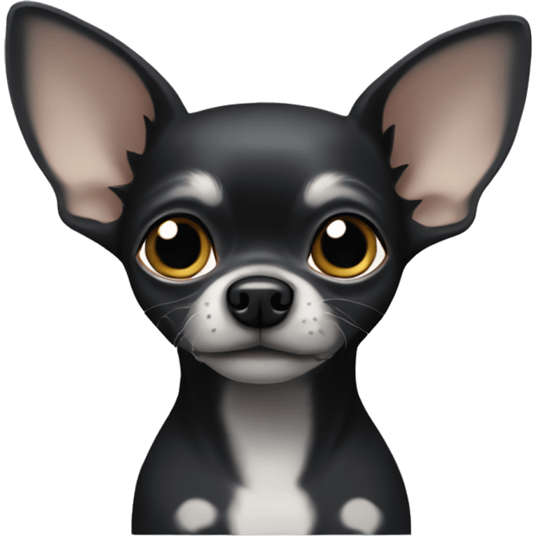 Black chihuahua with grey hair on snout and paws emoji