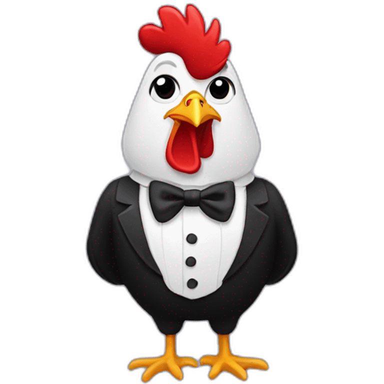 a rooster in a tuxedo emoji