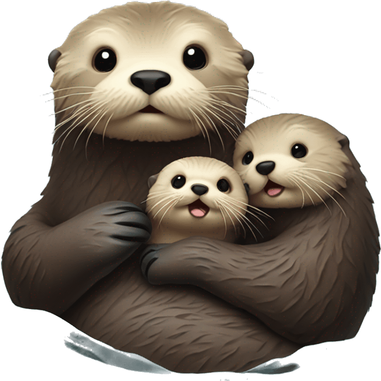 Sea Otter with Baby  emoji