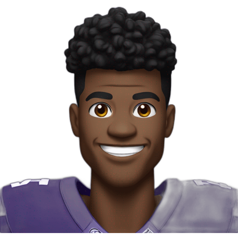 lamar jackson with big sly grin emoji