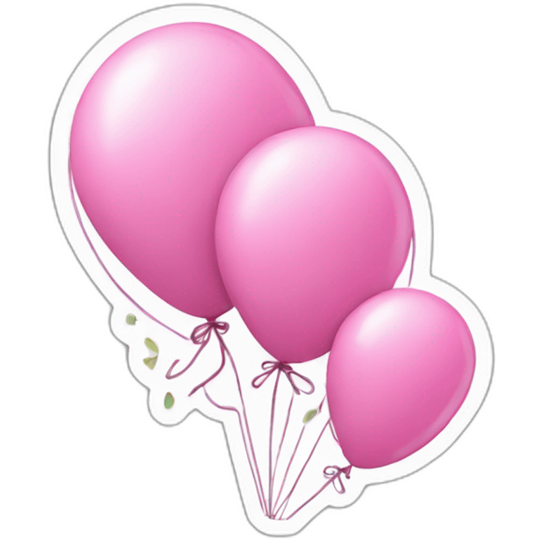 Pink ballons paper sticker emoji