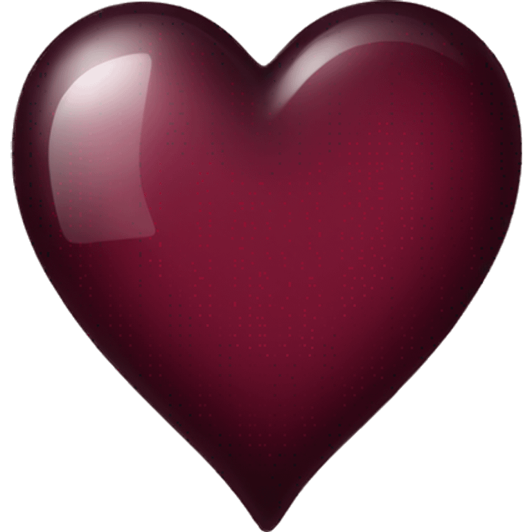 A burgundy glass heart  emoji