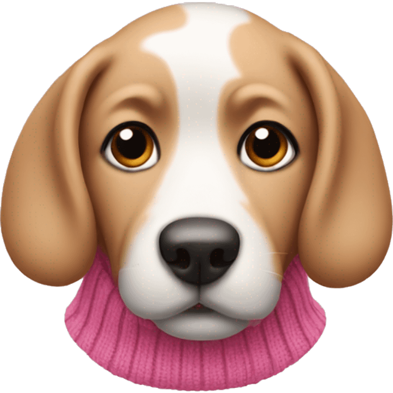 A dog with a pink sweater  emoji