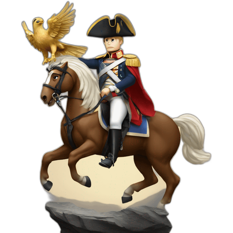 serious angry napoleon on horse hold golden eagle emoji