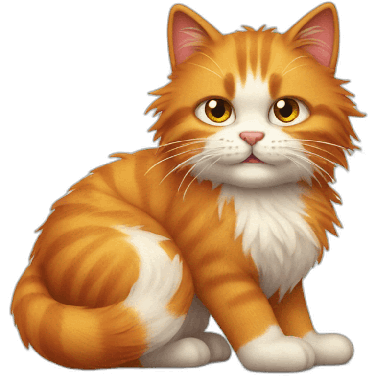 Agressive Fluffy ginger cat emoji