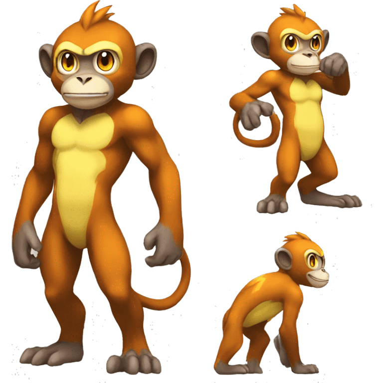 Shiny-Fire-Pokémon-Fakemon-Monkey full body emoji