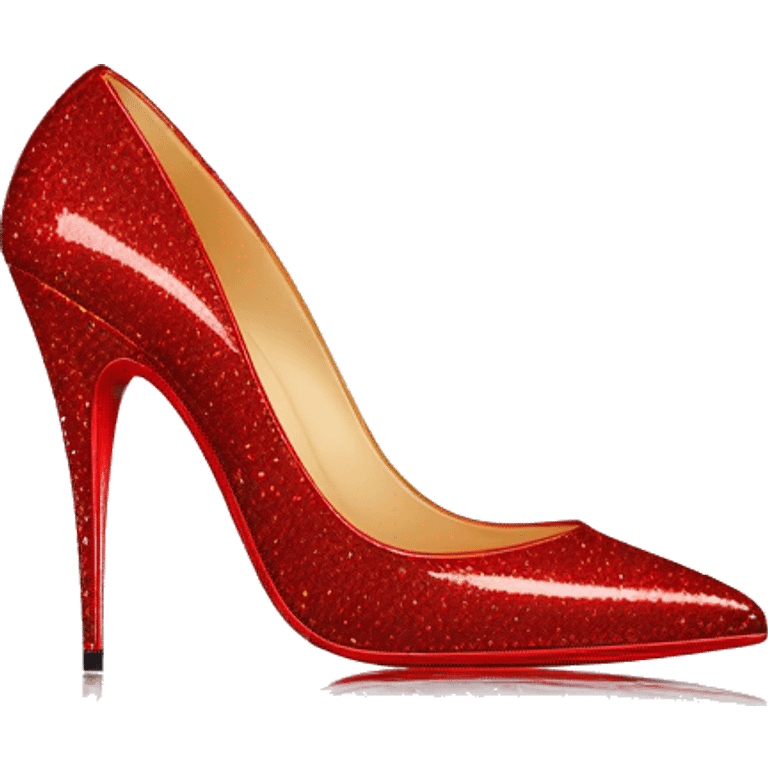 Red glossy glitter high heel louboutin shoes emoji