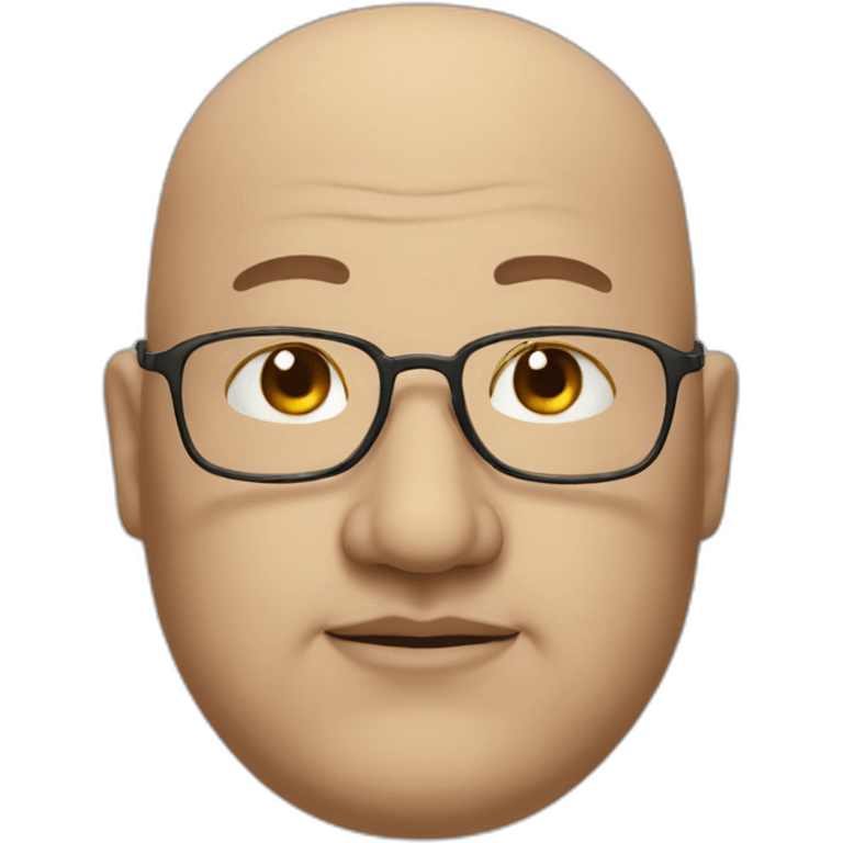 fat bald man glasses nose emoji