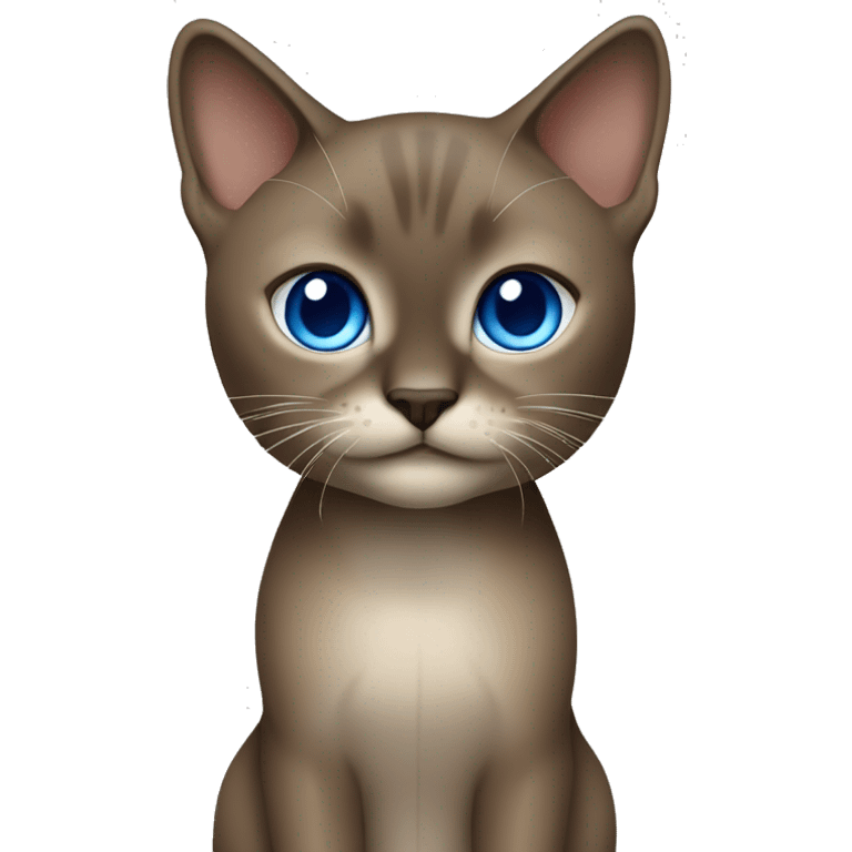 Dark Brown face - beige body female thai cat with blue eyes  emoji