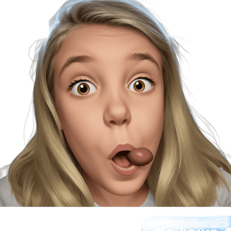 blonde girl making funny face emoji