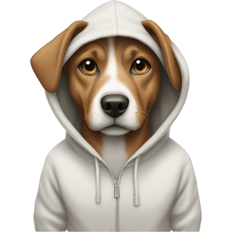 Dog wearing a hoodie emoji