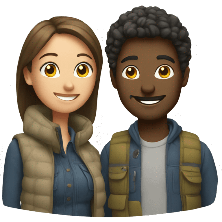 couple enjoying outdoors together emoji