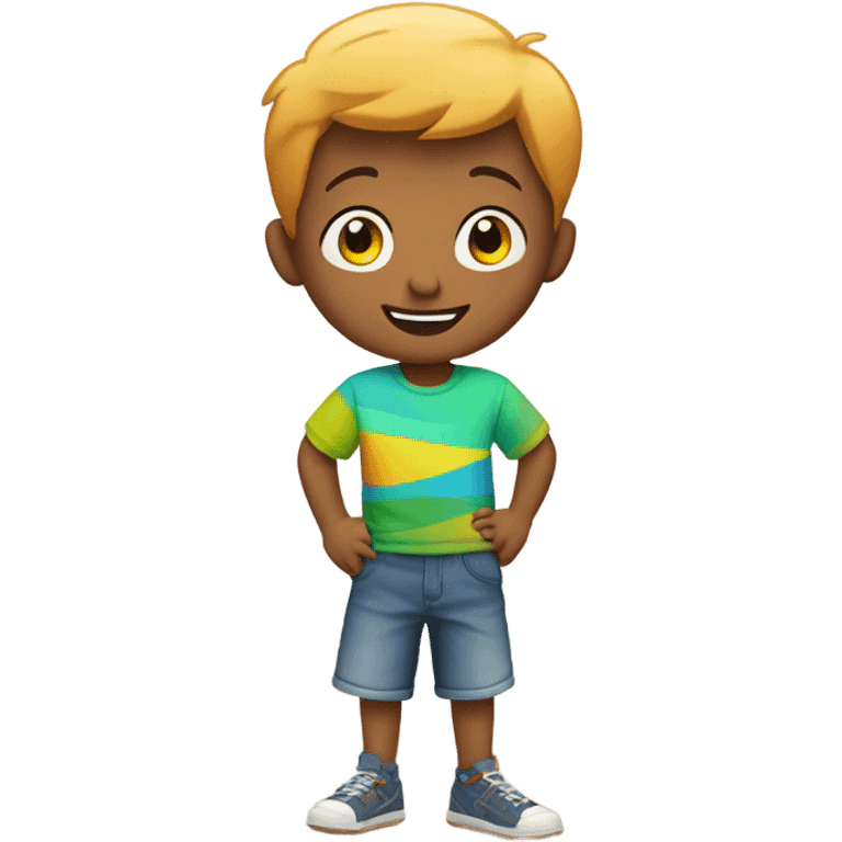 smiling boy in outdoor setting emoji