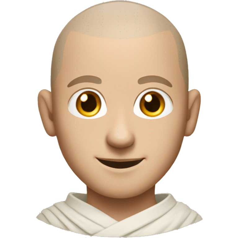 Happy white male human monk with a buzzcut emoji