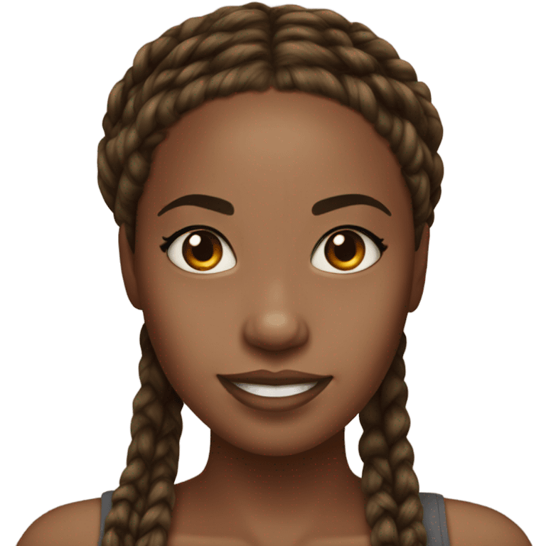 black woman with black box braids emoji