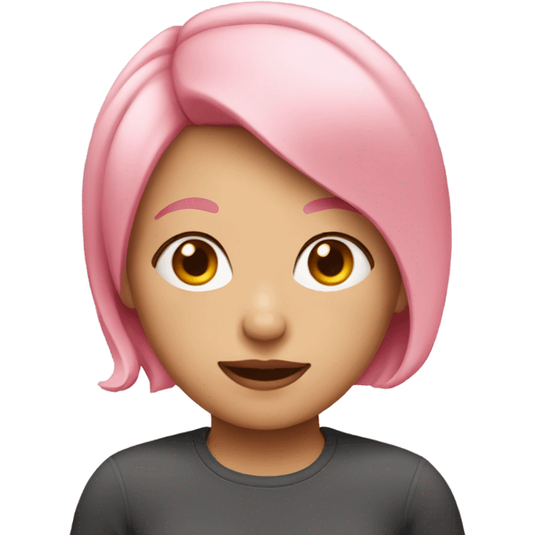 Girl with short pink hair emoji