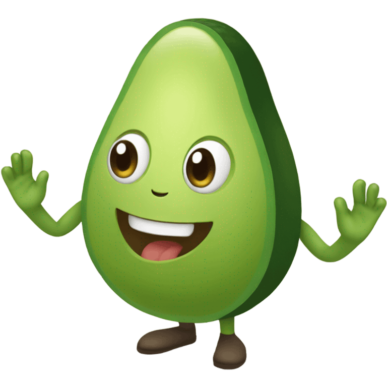 happy avocado with hands up emoji