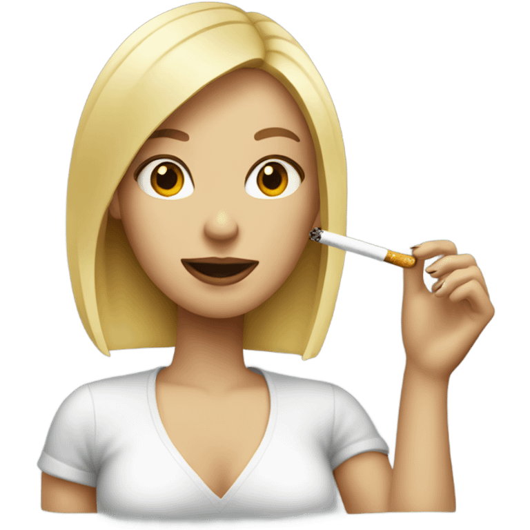 blonde girl smoking  emoji