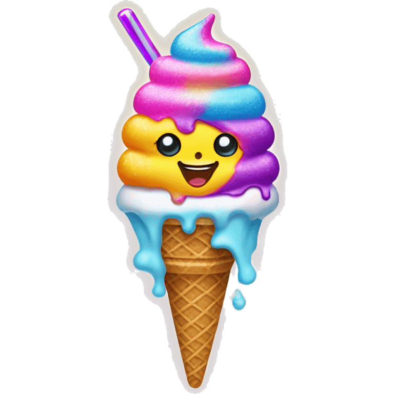 lisa frank sparkle ice cream emoji