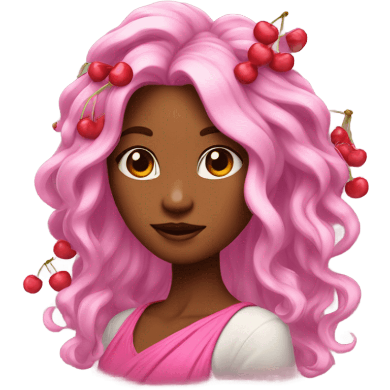 Cherry with beautiful hair emoji