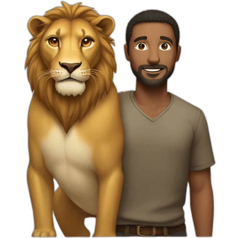 A man with lion emoji