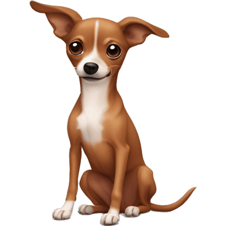 Reddish brown chihuahua whippet mix emoji