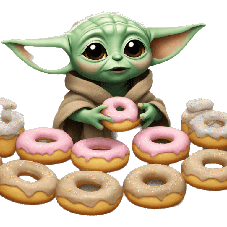 baby yoda eating donuts emoji