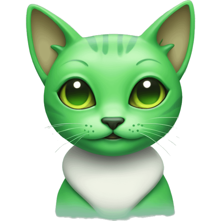 Cute green alien cat emoji