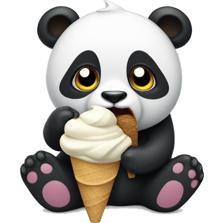 Panda eating ice cream emoji