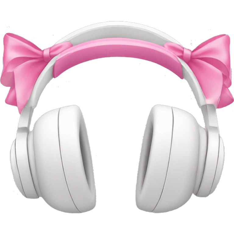 White headphones with pink bows  emoji