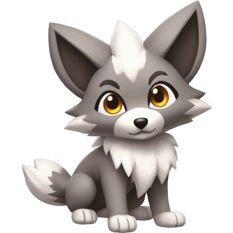 Kawaii Chibi Poochyena-Lycanroc-Pokémon Full Body emoji