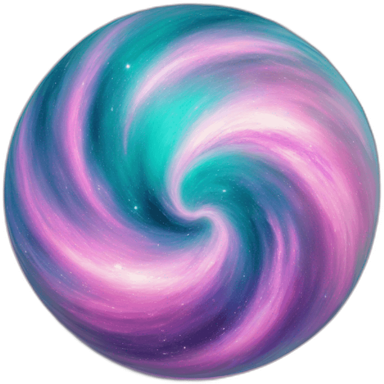 Swirling galaxy orb teal pink purple emoji