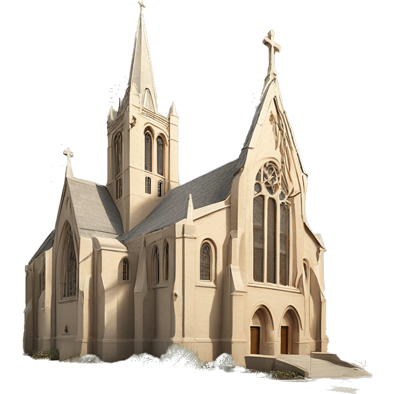 Beautiful church in tan in French gothic style by architect Emmanuel masqueray in Saint Paul Minnesota emoji