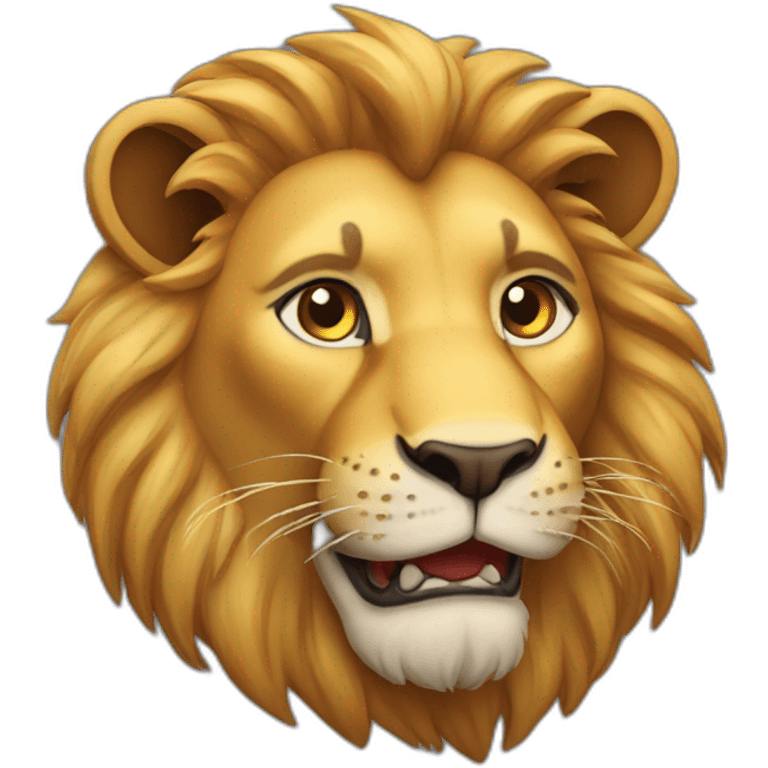 Lion dans un chat emoji