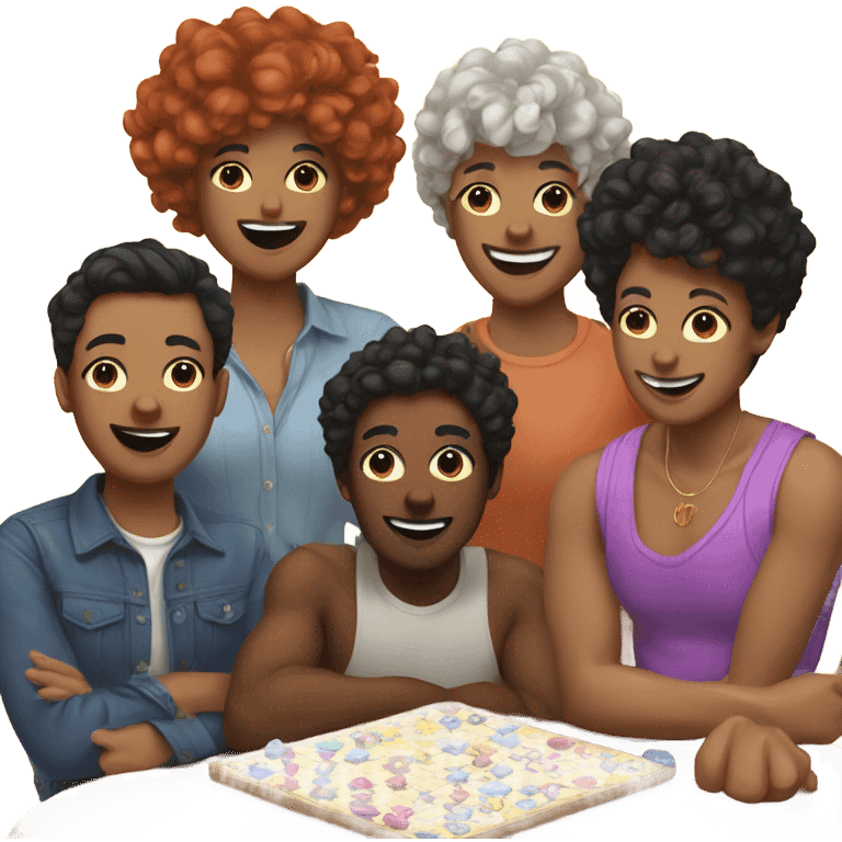 a queer group play board games emoji