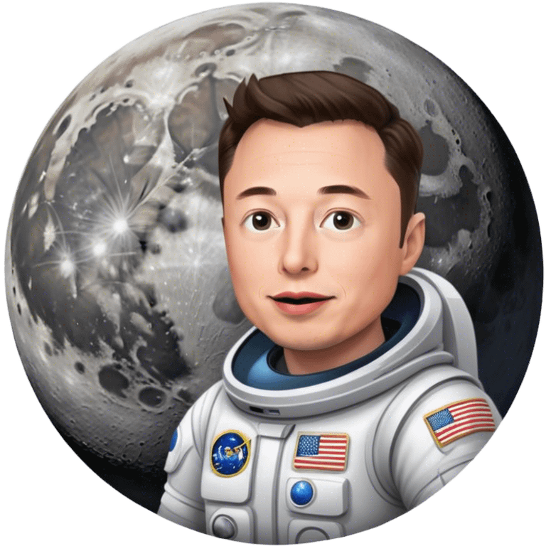 elon musk on moon emoji