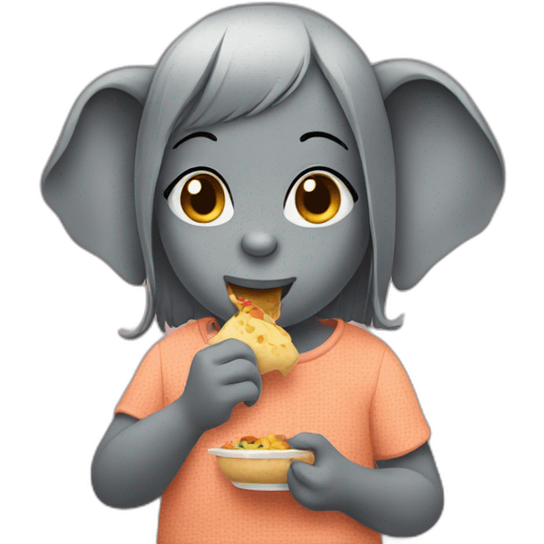 eating elephant girl emoji