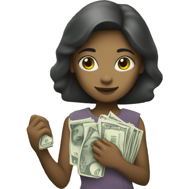 girl with money and benefit emoji